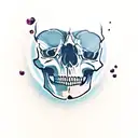 skull with vampire's canin and bramble  tattoo design idea
