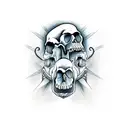 skull with vampire's canin and bramble  tattoo design idea