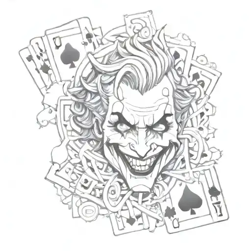 playing cards joker tattoo design idea