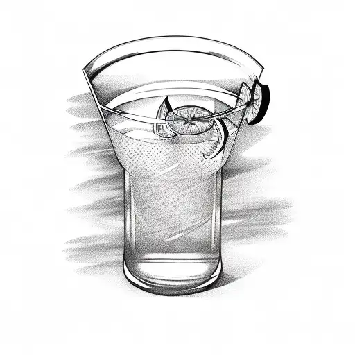 cocktail glass and bar tools tattoo design idea