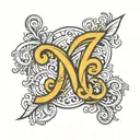 MB monogram style tattoo tattoo design idea