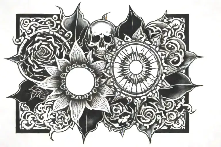 crucigram with " One day at a time, sun gon' shine" and "Can't stop me lovin' myself" tattoo design idea
