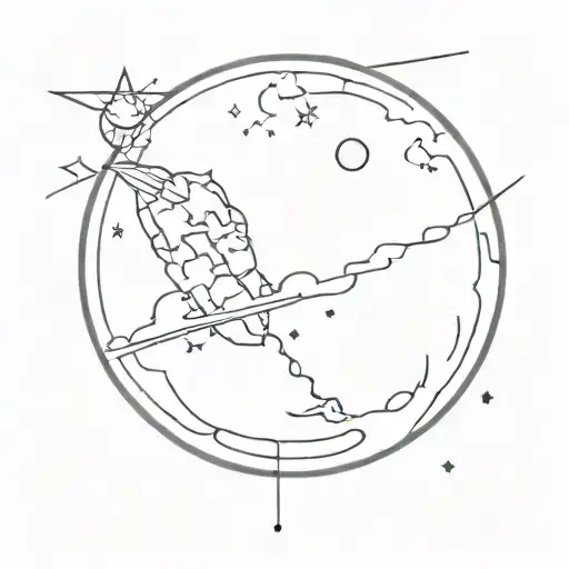 waxing gibbous moon and club   tattoo design idea