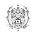 lion in a Celtic knot arm band tattoo design idea