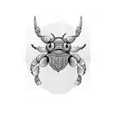 rhino beetle Celtic knot tattoo design idea