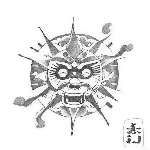 sun/moon fnaf tattoo design idea