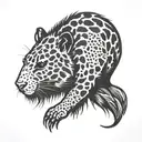 chimera of guinea pig and leopard tattoo design idea