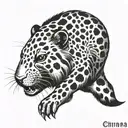 chimera of guinea pig and leopard tattoo design idea
