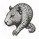 chimera of guinea pig and leopard tattoo design idea