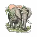 Alabama, 256 written landscape inside, Elephant, Money  tattoo design idea