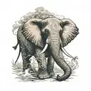 Alabama, 256 written landscape inside, Elephant, Money  tattoo design idea