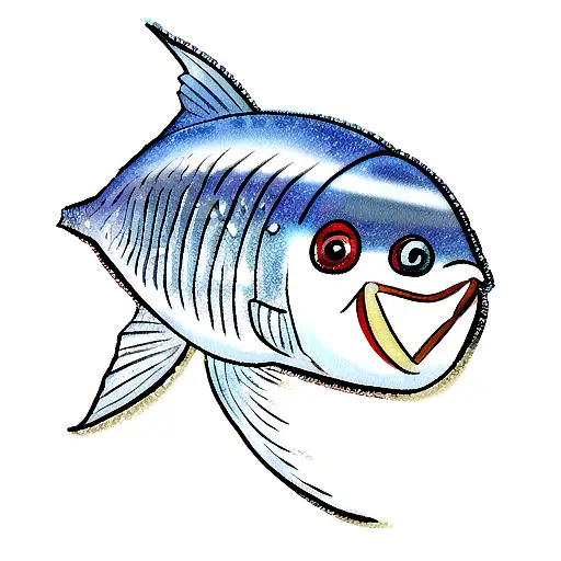 cocaine fish tattoo design idea