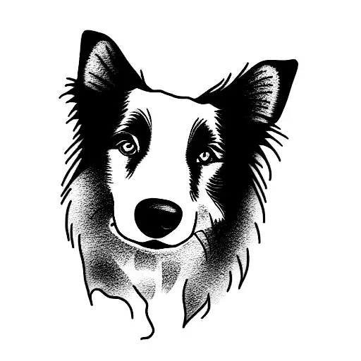border collie tattoo design idea