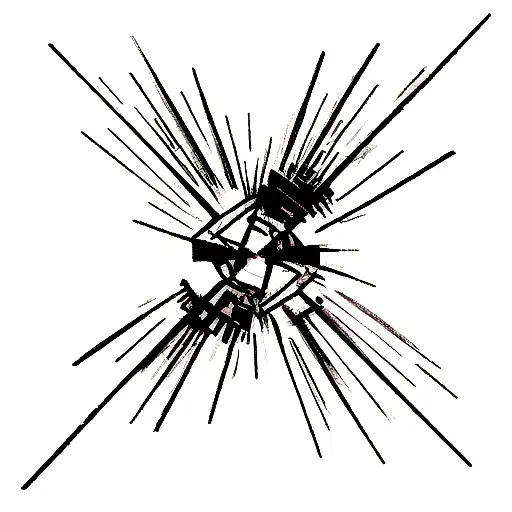 Abstract art-inspired tattoo incorporating elements of nihilism tattoo design idea