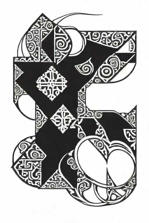 Persian geometric pattern tattoo design idea