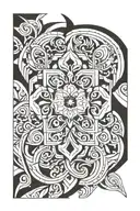 Persian geometric pattern tattoo design idea