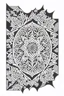 Persian geometric pattern tattoo design idea