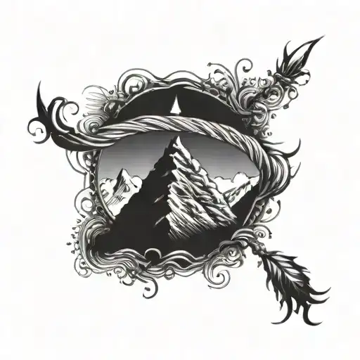 mountain and mahadev armband tattoo design idea