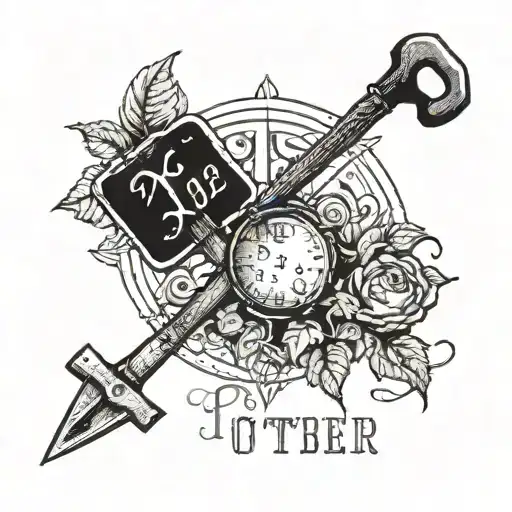 A shovel and a pickaxe crossing each other surrounded by the dates October 29, 1952 and July 30, 2022 RIP tattoo design idea