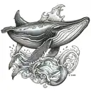 humpback tattoo design idea