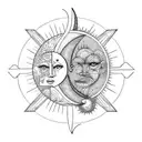 Sun and Moon tattoo design idea