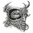 stalker mask right side tattoo design idea