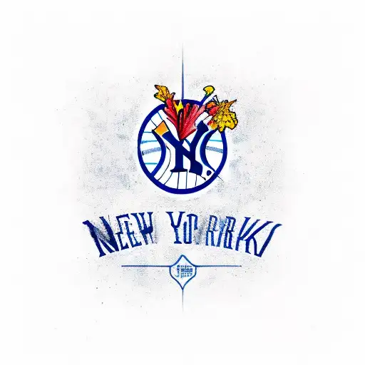 New York Yankees. October, June, September birth flowers.  tattoo design idea