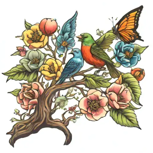 autism, apple blossom, poppy, teacher, tree of life, phoenix tattoo design idea