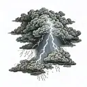 Dark Clouds, Lightning, Rain came pouring tattoo design idea