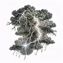 Dark Clouds, Lightning, Rain came pouring tattoo design idea