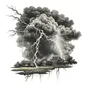 Dark Clouds, Lightning, Rain came pouring tattoo design idea