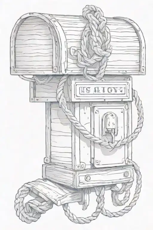 us mailbox climbing rope wrapped tattoo design idea