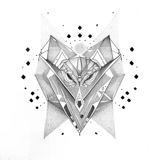 thick black triangle tattoo design idea