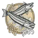 sturgeon fishing tattoo design idea