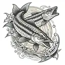 sturgeon fishing tattoo design idea