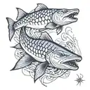 sturgeon fishing tattoo design idea