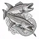 sturgeon fishing tattoo design idea