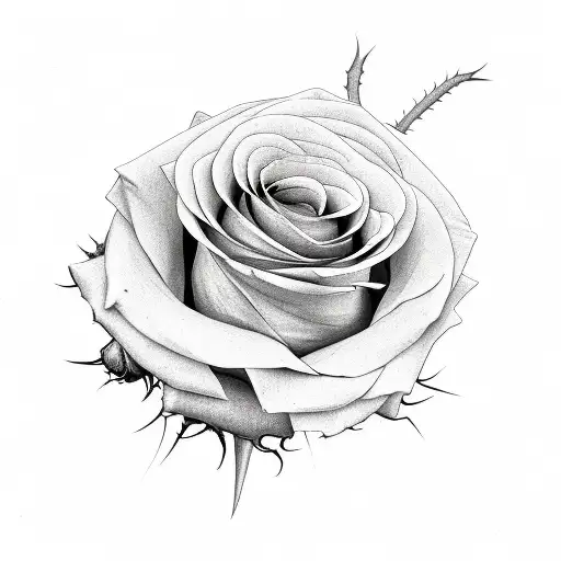 Roses, thistles and jade plants tattoo design idea