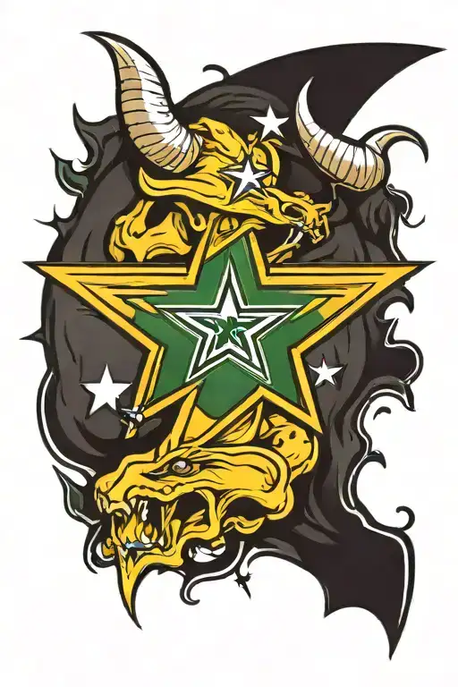 Dallas Stars logo, Dallas cowboys logo, and Bull Horns tattoo design idea