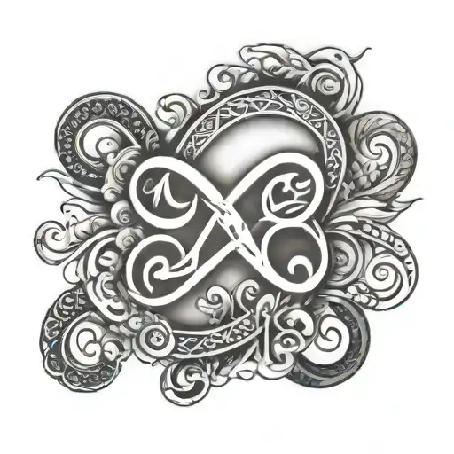 infinity symbol with the name deshawn tattoo design idea