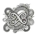 infinity symbol with the name deshawn tattoo design idea