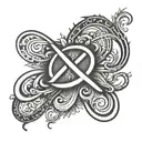infinity symbol with the name deshawn tattoo design idea