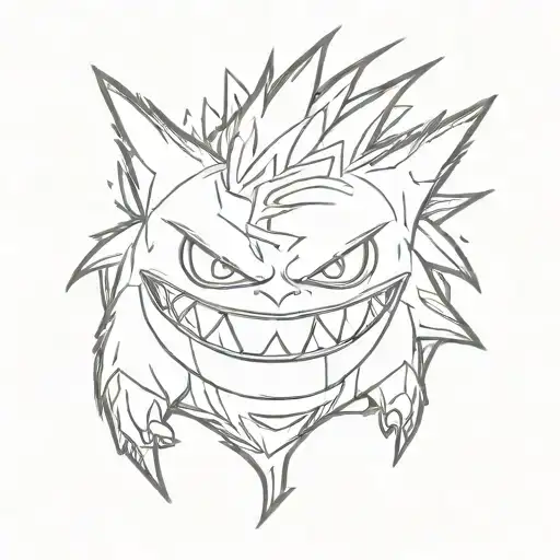 Gengar minimalist  tattoo design idea