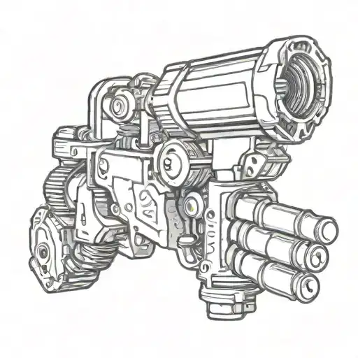 spark plug holding a gun tattoo design idea