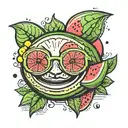 Watermelon smiling sunglasses tattoo design idea