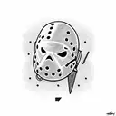 Jason Friday the 13th with axe tattoo design idea