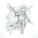 Design a tattoo showcasing the strength of Sparta with subtle references to Greek gods tattoo design idea