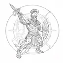 Design a tattoo showcasing the strength of Sparta with subtle references to Greek gods tattoo design idea