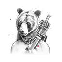 Bear with Guns'n'roses tattoo design idea