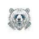 Bear with Guns'n'roses tattoo design idea
